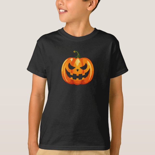 Halloween Pumpkin Ansikte Scary T Shirt (Framsida)