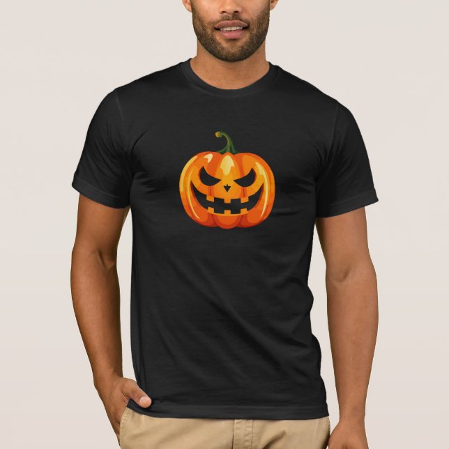 Halloween Pumpkin Ansikte Scary T Shirt (Framsida)
