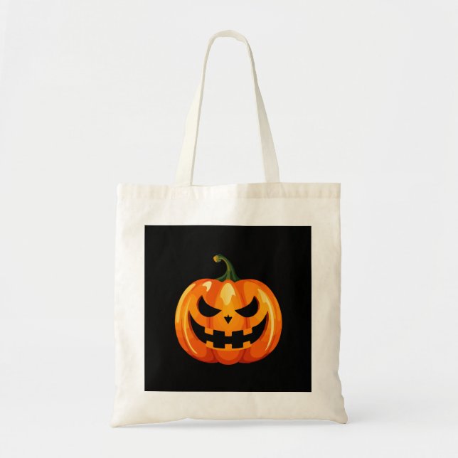 Halloween Pumpkin Ansikte Scary Tygkasse (Framsidan)