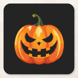 Halloween Pumpkin Ansikte Scary Underlägg Papper Kvadrat