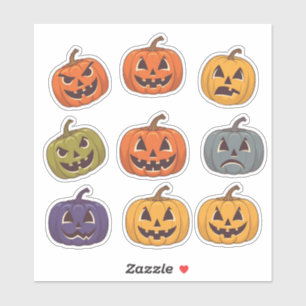 Halloween Pumpkin Ansikte Scrapbook Sticker Lakan Klistermärken