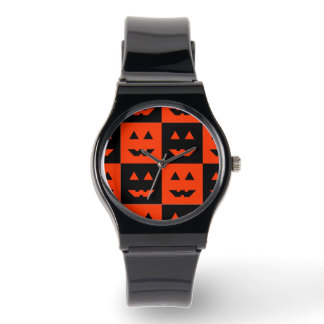 Halloween Pumpkin Ansikte Squares Armbandsur