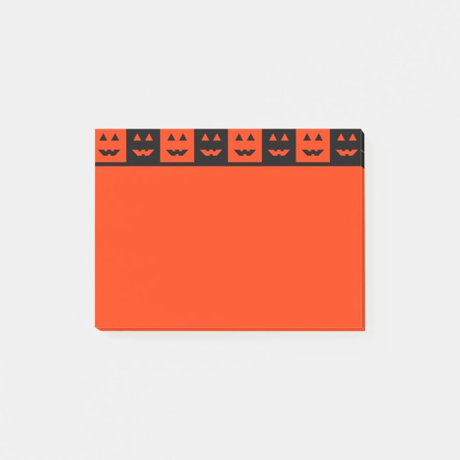Halloween Pumpkin Ansikte Squares Post-it Block (Framsida)