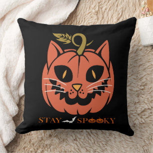 Halloween Pumpkin Ansikte Stanna och prata Throw Kudde