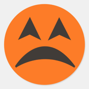 Halloween Pumpkin Ansikte Sticker 10 Runt Klistermärke
