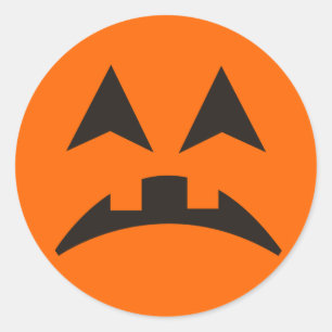 Halloween Pumpkin Ansikte Sticker 11 Runt Klistermärke