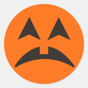 Halloween Pumpkin Ansikte Sticker 12 Runt Klistermärke