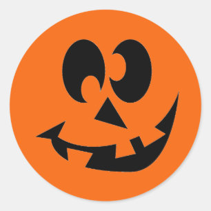 Halloween Pumpkin Ansikte Stickers Runt Klistermärke