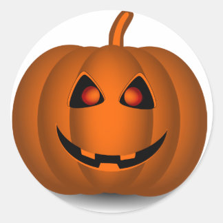 Halloween Pumpkin Ansikte Stickers Runt Klistermärke