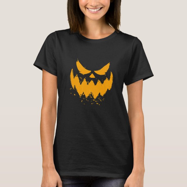 Halloween pumpkin ansikte t shirt (Framsida)