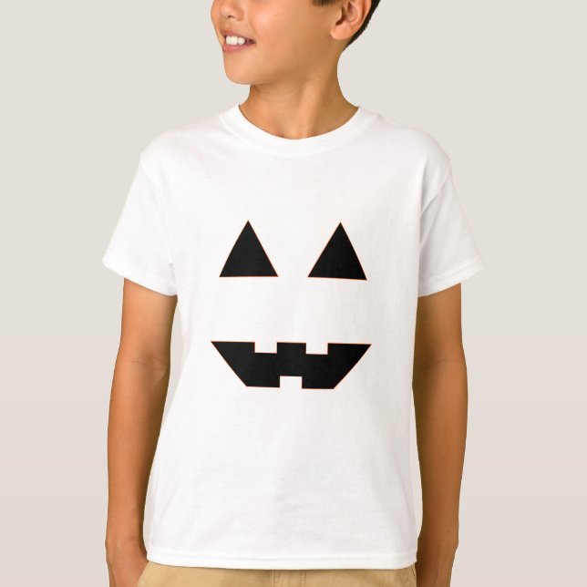 Halloween Pumpkin Ansikte Tee Shirt (Framsida)