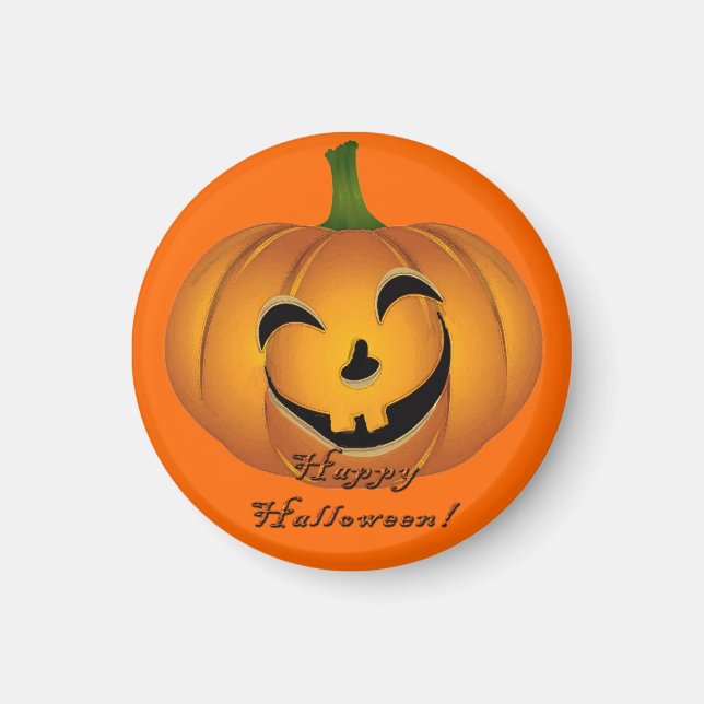 Halloween Pumpkin Ansikte Vintage Magnet (Framsidan)