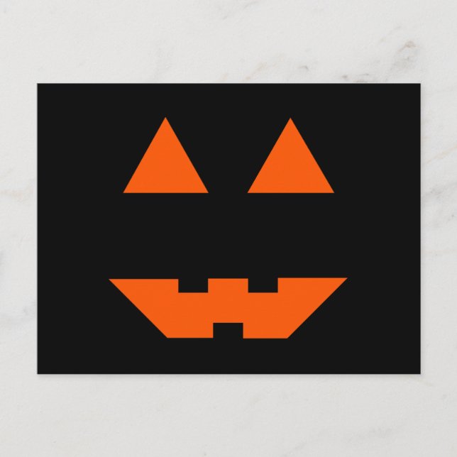 Halloween Pumpkin Ansikte Vykort (Framsida)