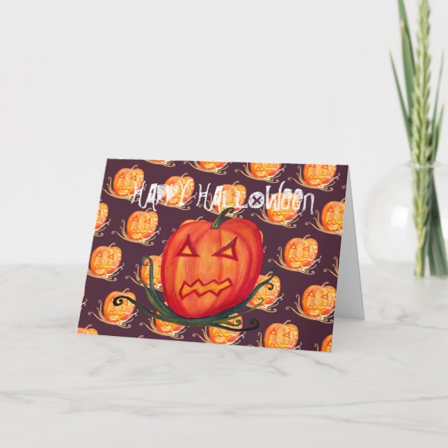 Halloween Pumpkin Art-hälsningskort Kort (Framsida)
