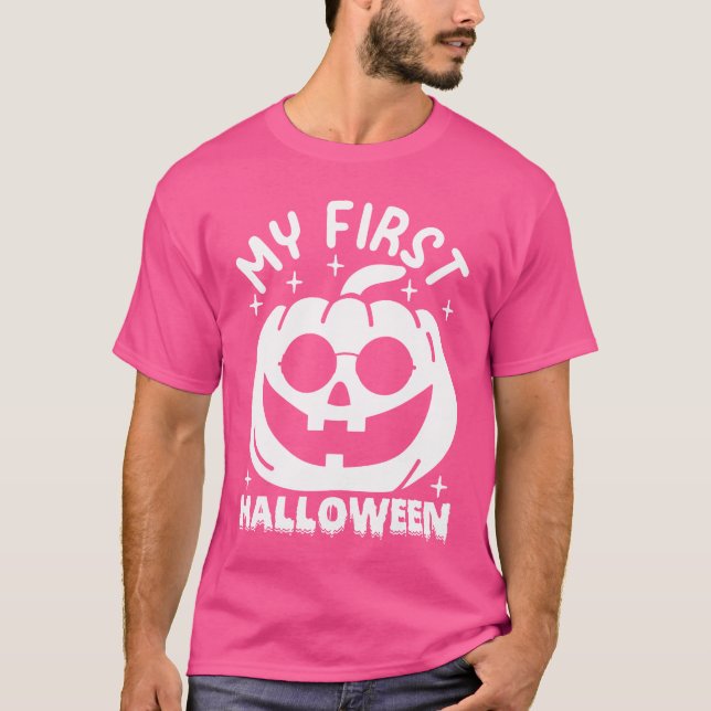Halloween Pumpkin Baby Min första Halloween-flicka T Shirt (Framsida)