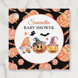 Halloween Pumpkin Baby Shower Gåvor Etiketter