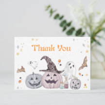 Halloween Pumpkin Baby Shower Tack för ditt kort