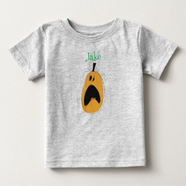 Halloween Pumpkin Baby T-Shirt (Framsida)