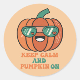 Halloween Pumpkin Behålla Lugn Runt Klistermärke