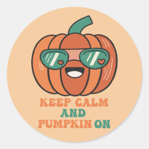 Halloween Pumpkin Behålla Lugn Runt Klistermärke