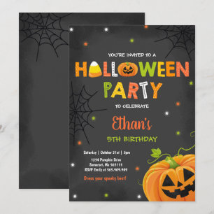 Halloween Pumpkin Birthday Inbjudan