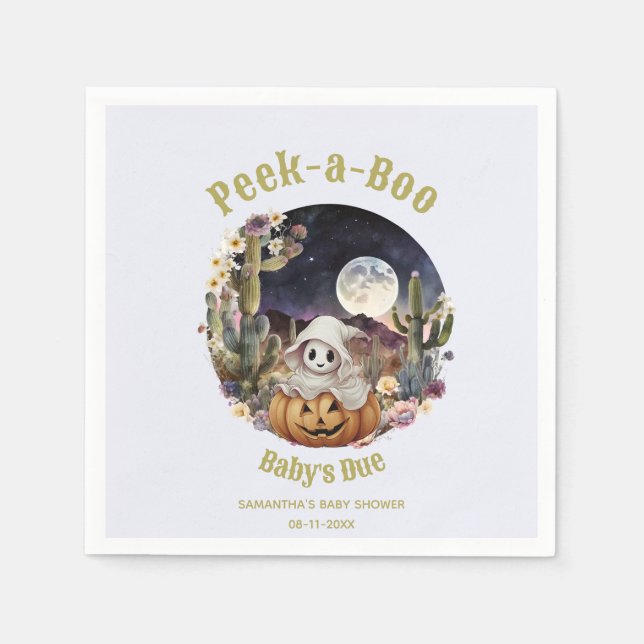 Halloween Pumpkin Boo babydusch Pappersservett (Framsidan)