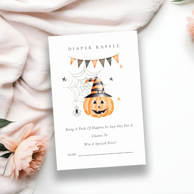 Halloween Pumpkin Boo Diaper Raffle Baby Shower Tilläggskort (Skapare uppladdad)