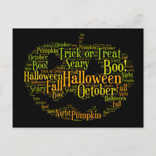 Halloween Pumpkin Boo! Vykort