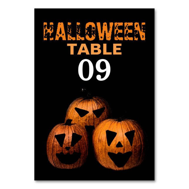 Halloween Pumpkin-Bordsnummer Bordsnummer (Framsidan)