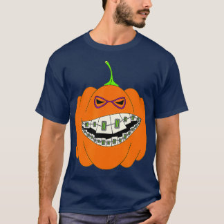 Halloween Pumpkin Braces Orthodontics Horror T Shirt