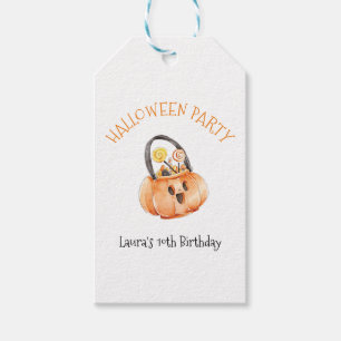Halloween Pumpkin Bucket Presentetikett