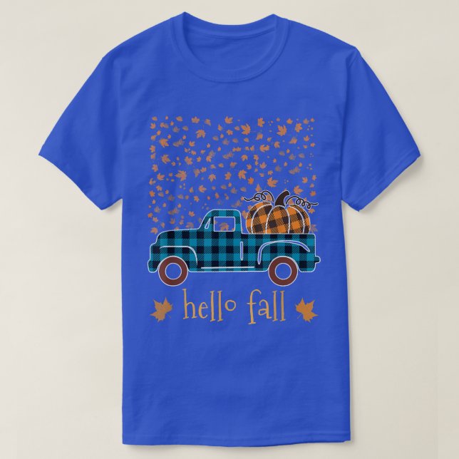 Halloween Pumpkin Buffalo Play Lastbil Hej Fall L T Shirt (Design framsida)