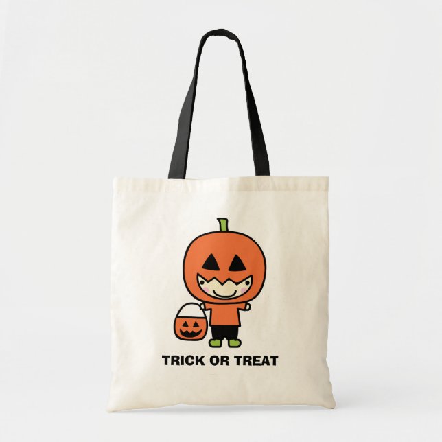 Halloween Pumpkin Bus eller godis Candy Bag Tygkasse (Framsidan)