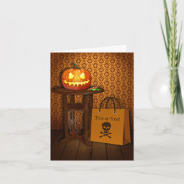 Halloween Pumpkin Bus eller godis Kort