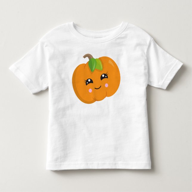 Halloween Pumpkin, Bus eller godis, Smiling Pumpki T Shirt (Framsida)