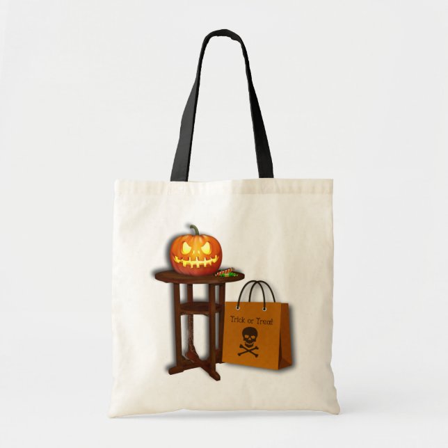 Halloween Pumpkin Bus eller godis Tygkasse (Framsidan)