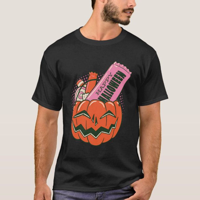 Halloween Pumpkin Candies T Shirt (Framsida)