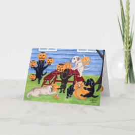 Halloween Pumpkin Carving Labradors Kort