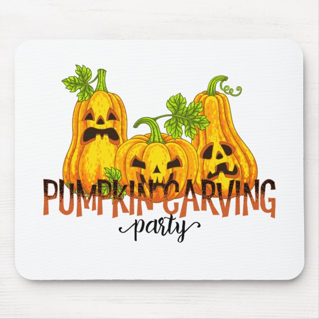 Halloween Pumpkin carving Party Fall Funny Musmatta (Framsidan)