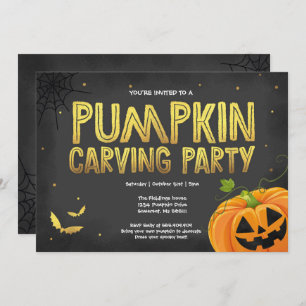 Halloween Pumpkin Carving Party-inbjudan Inbjudningar
