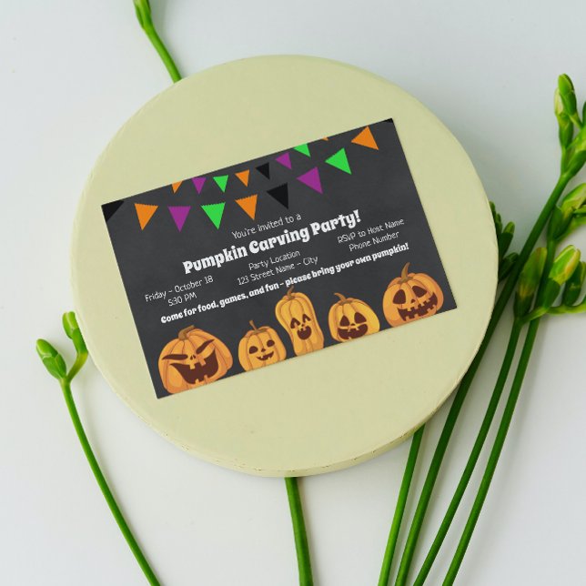 Halloween Pumpkin Carving Party-inbjudan Inbjudningar (Skapare uppladdad)