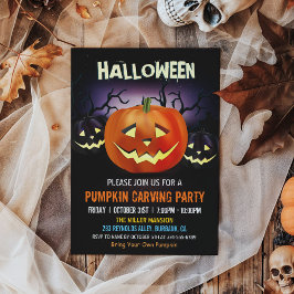Halloween Pumpkin Carving Party-inbjudan Inbjudningar