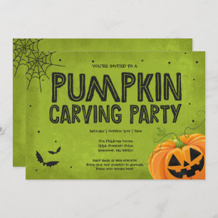 Halloween Pumpkin Carving Party-inbjudan Inbjudningar