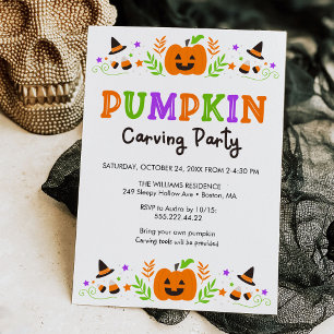 Halloween Pumpkin Carving Party Inbjudningar
