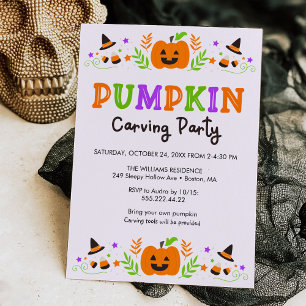 Halloween Pumpkin Carving Party Inbjudningar