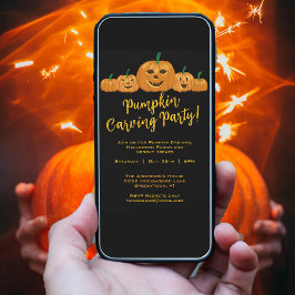 Halloween Pumpkin Carving Party Inbjudningar