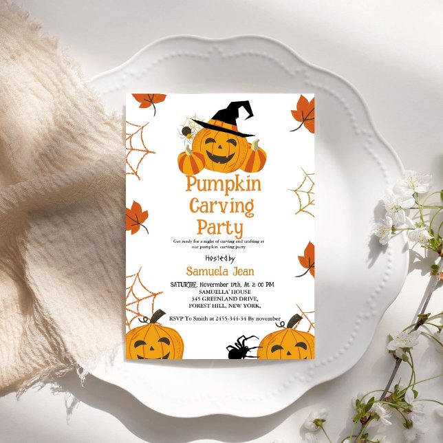 Halloween Pumpkin Carving Party Inbjudningar (Skapare uppladdad)