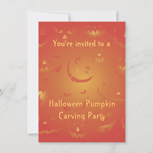 Halloween Pumpkin Carving Party-inbjudningar Inbjudningar (Framsida)