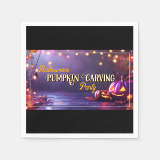 Halloween Pumpkin Carving Party Napkins Pappersservett