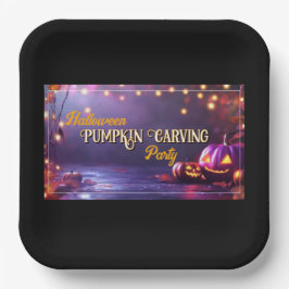 Halloween Pumpkin Carving Party Plate